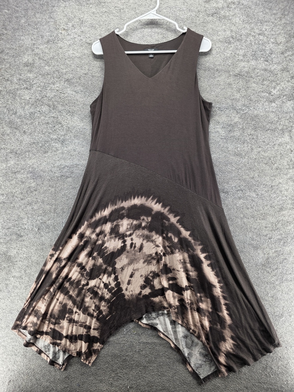 Simply Vera Vera Wang Dress Womens L Brown Tie Dye Trapeze Swing Sleeveless